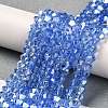 Transparent Electroplate Glass Beads Strands GLAA-F029-4mm-A07-4