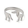 Non-Tarnish 304 Stainless Steel Cuff Rings X-RJEW-G299-01P-2