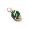 Copper Wire Wrapped Glass Pendants PALLOY-JF03408-4