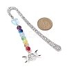 Flower Pattern Alloy Hook Bookmarks AJEW-JK00250-3