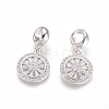 Brass Micro Pave Cubic Zirconia European Dangle Charms ZIRC-E163-19P-2
