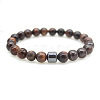 Natural Tiger Eye Round Beaded Stretch Bracelets for Men Women FS-WG77712-11-1