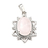 Natural Rose Quartz Pendants G-B033-03P-21-2
