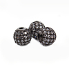 CZ Brass Micro Pave Grade AAA Clear Color Cubic Zirconia Round Beads LS-KK-O065-6mm-05B-NR-2