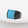 Rectangle Synthetic Turquoise Finger Ring FIND-PW0021-08B-EB-1