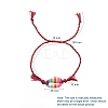 Printed Cowrie Shell Beads Braided Beads Bracelets BJEW-JB05058-7