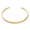 Ion Plating(IP) 304 Stainless Steel Textured Open Cuff Bangles BJEW-G714-01G-1