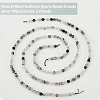 Olycraft 2 Strands Natural Black Rutilated Quartz Beads Strands G-OC0004-45-4