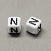 Large Hole Acrylic Letter European Beads SACR-Q103-6mm-01N-2