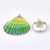 Spray Paint & Electroplate Sea Shell Pendants X-SSHEL-S262-07B-2