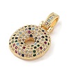 Brass Micro Pave Cubic Zirconia Pendants ZIRC-P121-01G-O-2