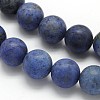 Frosted Round Natural Grade AA Sodalite Beads Strands G-N0166-68-8mm-2