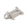 Brass Micro Pave Cubic Zirconia Charms KK-E077-02P-11-3