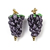 304 Stainless Steel with Handmade Lampwork Pendants STAS-Q352-02G-D-1