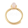 Double Pointed Hexagonal Prism Natural Rose Quartz Adjustable Rings for Women RJEW-G327-01G-04-3