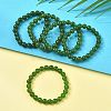 Natural TaiWan Jade Bead Stretch Bracelets BJEW-K212-B-019-1