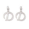 Rack Plating Eco-Friendly Brass Letter Pendants KK-K265-02P-D-1