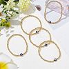 5Pcs Brass Beaded Stretch Bracelets Set BJEW-AN0001-03-7