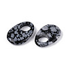 Natural Snowflake Obsidian Large Hole Pendants G-N348-06B-11-2