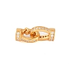925 Sterling Silver Micro Pave Clear Cubic Zirconia Fold Over Clasps LS-STER-U004-02G-1