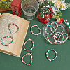 12Pcs 2 Sets Christmas Theme Polymer Clay Heishi Beaded Stretch Bracelets BJEW-ME0001-17A-4