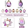 CHGCRAFT 14Pcs 7 Colors Sew on Rhinestone PVC-CA0001-01-2