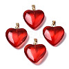 Transparent Spray Painted Glass Pendants X-GLAA-N035-016-F01-A-1