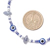 Natural Blue Aventurine(Dyed & Heated) Chip & Resin Evil Eye & Glass Seed Beaded Necklaces NJEW-JN05294-3