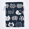 Printed Kitten Polycotton(Polyester Cotton) Pouches X-ABAG-S003-12B-2