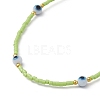 Evil Eye Lampwork & Glass Seed Beaded Bracelet with Real 18K Gold Plated 304 Stainless Steel Clasps BJEW-JB09998-03-2