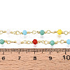 Handmade Brass Round Glass Beaded Chains KK-N281-02D-G-3