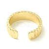 Brass Grooved Open Cuff Ring for Women RJEW-P027-01G-3