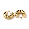 Ion Plating(IP) 304 Stainless Steel Round with Heart Stud Earrings EJEW-Z022-24G-2