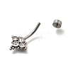 304 Stainless Steel Clear Cubic Zirconia Curved Barbell Belly Button Rings AJEW-D306-03P-03-3