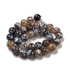 Faceted Natural Fire Crackle Agate Beads Strands G-F447-12mm-N08-3