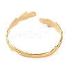 304 Stainless Steel Feather Shape Cuff Bangles BJEW-F457-13G-2