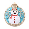 Christmas Zinc Alloy Rhinestone Pendnats PALLOY-K008-02B-KCG-1