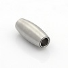 Tarnish Resistant 304 Stainless Steel Matte Surface Magnetic Clasps with Glue-in Ends STAS-O042-A-12-3