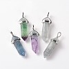 Faceted Bullet Natural Fluorite Double Terminated Pointed Pendants X-G-J261-B16-3