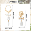 ANATTASOUL 2 Pairs 2 Styles Plastic Imitation Pearl Rectangle & Square Dangle Hoop Earrings EJEW-AN0003-99-2