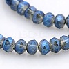 Full Rainbow Plated Faceted Rondelle  Glass Beads Strands GLAA-A024B-FR03-1