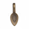 Tibetan Style Alloy Glue-on Flat Pad Bails X-MAB3348Y-NF-2