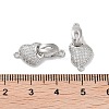 Brass Micro Pave Cubic Zirconia Fold Over Clasps KK-E107-02P-3