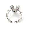 Brass Letter Open Cuff Rings for Women RJEW-G313-01V-P-3