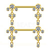 Brass Micro Pave Clear Cubic Zirconia Flat Round Nipple Barbells WG21F93-02-1