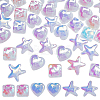 48Pcs 3 Style Translucent Electroplated Glass Cabochons EGLA-CA0001-11-1