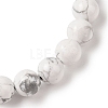 8mm Round Natural Howlite Braided Bead Bracelets BJEW-C067-01B-08-3