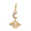Brass Micro Pave Clear Cubic Zirconia European DanglePendants KK-K407-06P-1