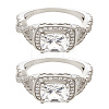 1Pc Brass Micro Pave Clear Cubic Zirconia Finger Rings for Women RJEW-LP0001-36-1