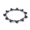 Non-magnetic Synthetic Hematite Beads Stretch Bracelets BJEW-JB04659-03-1